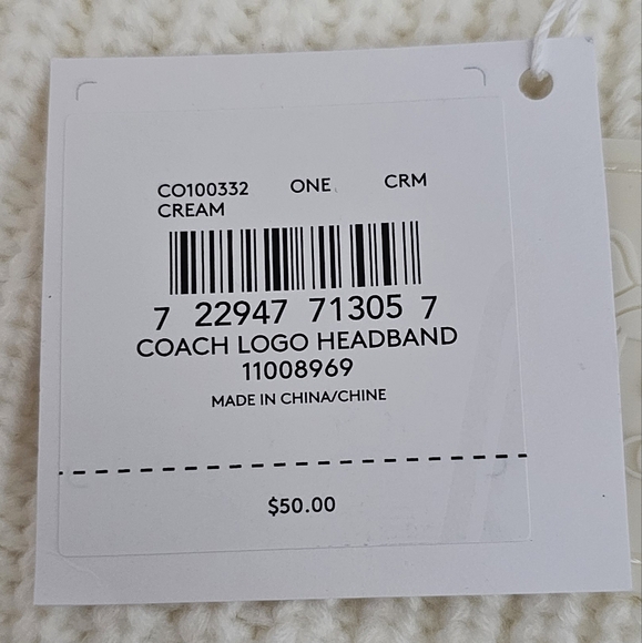Coach logo headband NWT